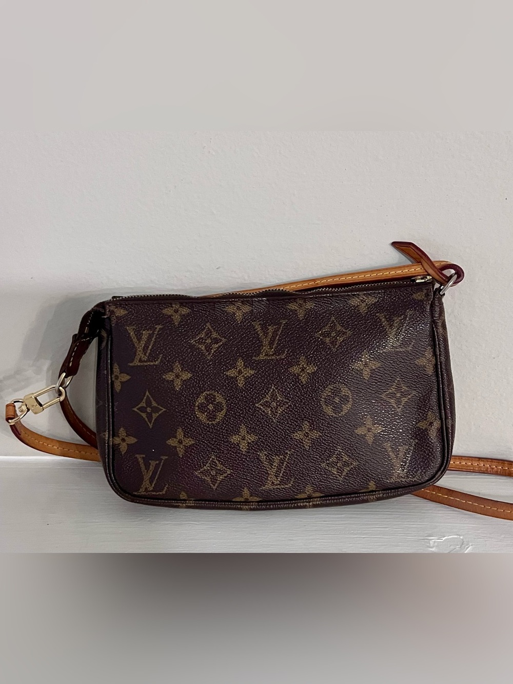 Vintage Louis Vuitton Monogram Pochette with crossbody strap